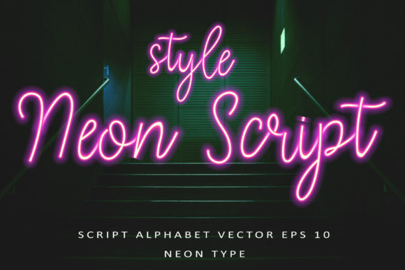Crafting Visual Impact with Neon Style Script Alphabet Vectors